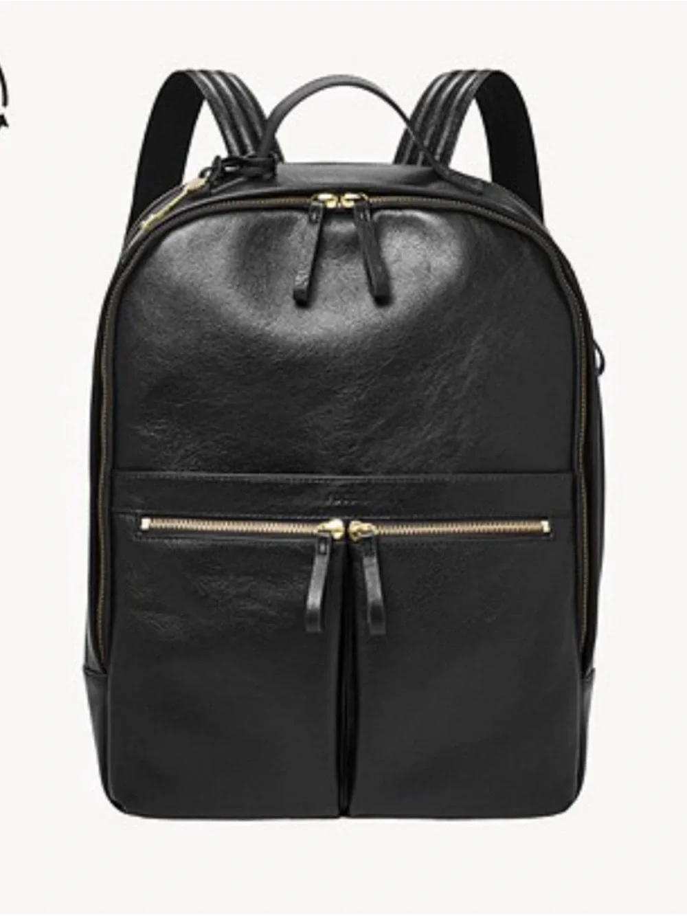 Fossil Black Leather Tess Laptop Backpack